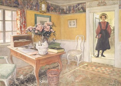 Scolara in un interno da Carl Larsson
